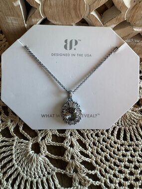 bp Silver-Tone Crystal Drop Necklace - Clear Crystals